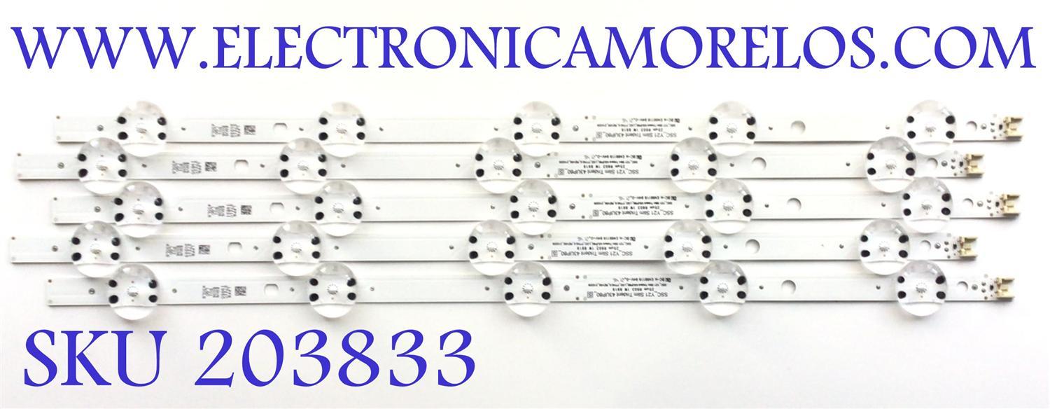 KIT DE LED'S PARA TV LG ((5 PIEZAS)) / NUMERO DE PARTE EAV65036501 / SSC_Y21 SLIM TRIDENT 43UP80_S / SSC_Y21 SLIM TRIDENT 43UP80_LGD_PTN0.6_REV00_210209 / PANEL NC430TQG-AAKH3 / LC430DQC / MODELOS 43UQ7590PUB / 43UQ8000PSB / 43UP7670PUC / 43UP8000PUA